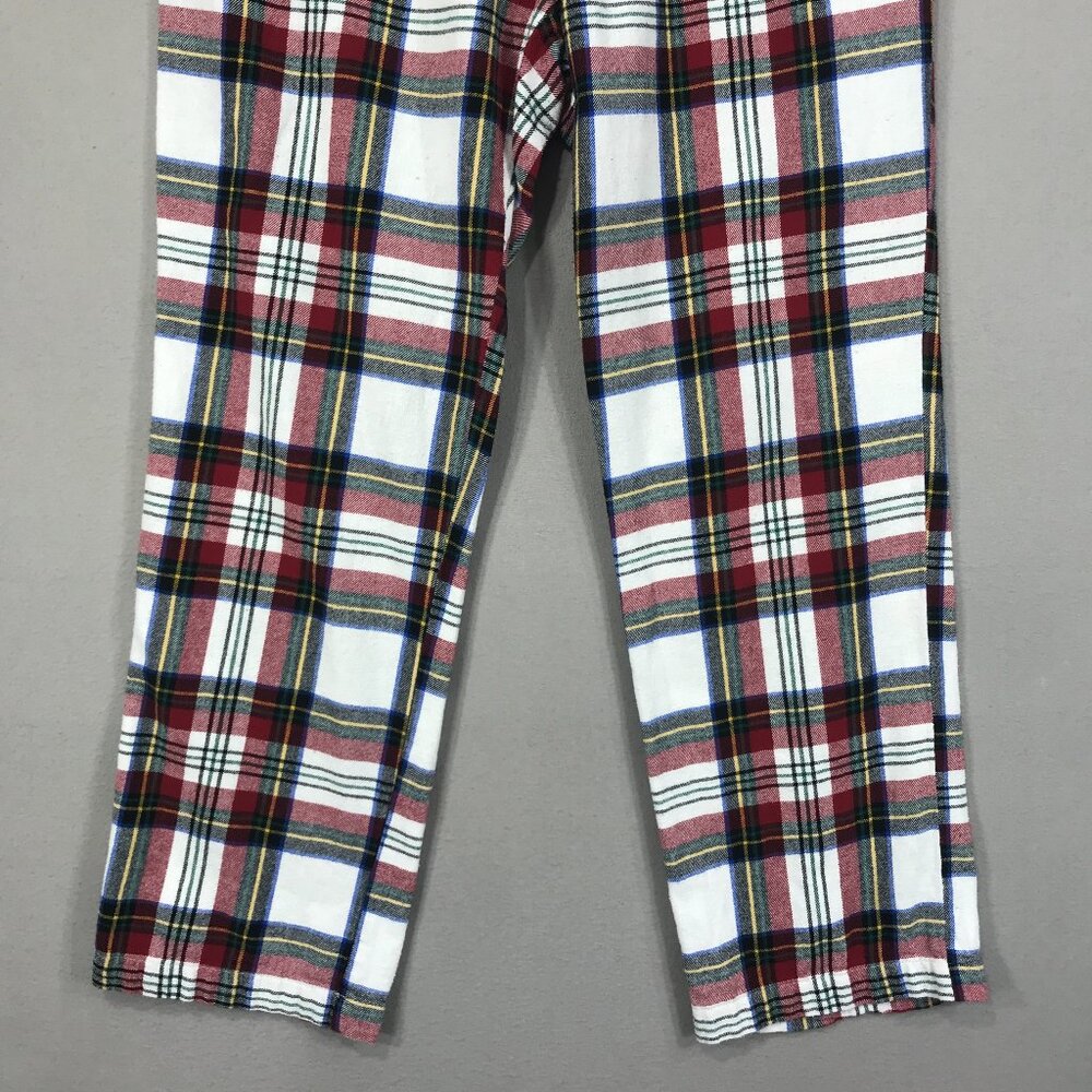 Old Navy Pants Womens Medium White Plaid Flannel Drawstring Lounge Pajama Pocket - Picture 3 of 12